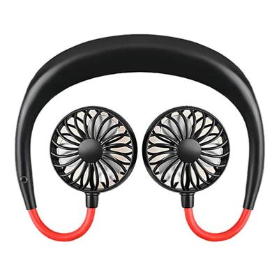 China Amazon Selling High Efficiency Hot Outdoor Sports Neck Rechargeable Fan, Usb Rechargeable Led Outdoor Portable Mini Hanging Neck Sport Neck Band Fan for sale