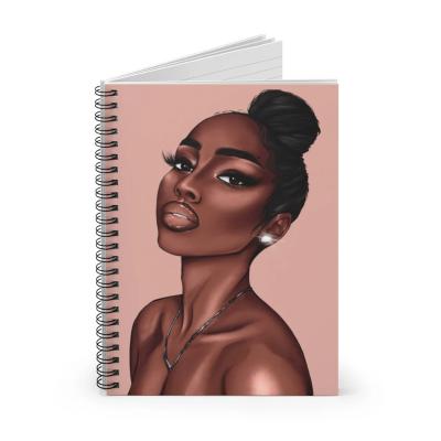 China Melanin Spiral Beauty Ordered Line Black Shopping Lists School Notes Poems Notebook for sale