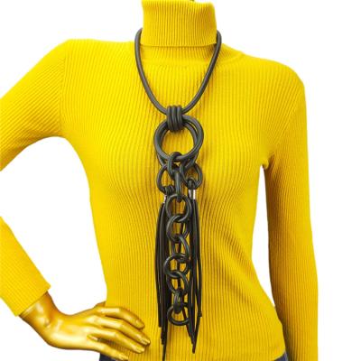 China New Designer Necklace Women Rubber Jewelry Silicone Necklaces Goth Accessories Handmade Chains Statement Ethnic Gothic Necklace for sale