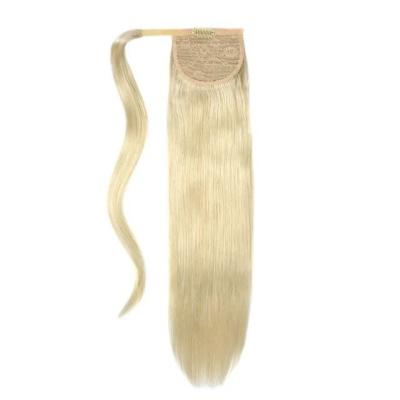 Chine Personnalisé Double dessiné Droite Blonde Cuticule vierge alignée Cheveux humains Ponytail à vendre