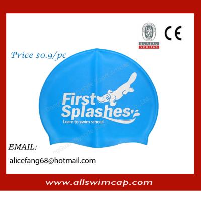 China Cheaper simple style polyester swimming caps wholesale for sale