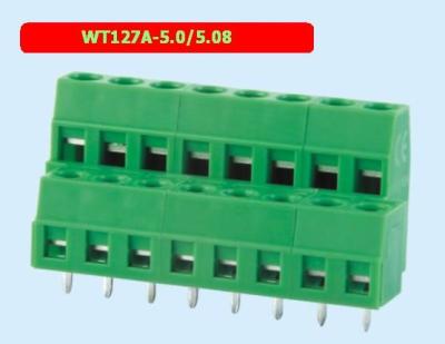 China Bloque de terminales de PCB de doble capa con espaciado de 5,0/5,08 mm Bloque de terminales de plástico en venta