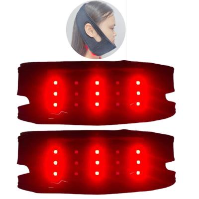 China Weight Loss Face Chin V-Line Lift Up Red Led Light Belt Chin Lifting Therapy Machine LED EMS 660nm 850 nm Remote Control Blue Facial Belt for sale