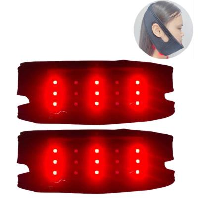 China Weight Loss OEM Led Photon Infrared Near Light 850nm 650nm Dual Wavelength Therapy Belts Chin Cellulite Remover Infared Tape Chin Lipo Belt for sale