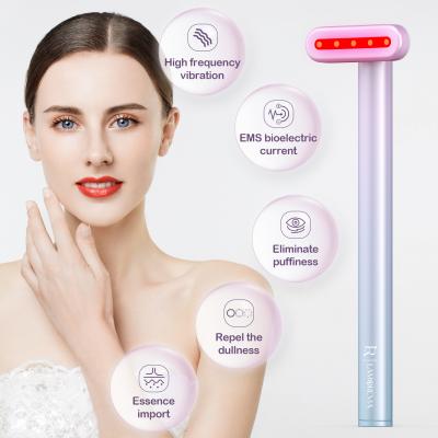 China Mini Electric Led Red Light Multifunctional Face Lift SolaWave Magic Wand Skin Care Vibration Eye Massage Beauty Facial Wand for sale