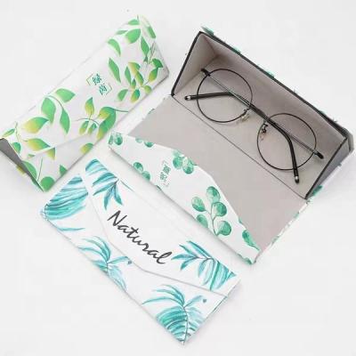 China Optical Glasses Packing Custom Logo Luxury Fashion Triangle Folding Monocle Sunglasses Case Packaging for sale