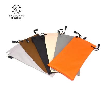 China Fashional Glasses Case Wholesale Professional Soft Cloth Compression Drawstring Microfiber Sunglasses Pouch for sale