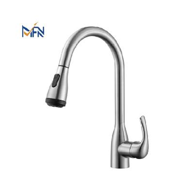 China Pull Out Spray Hot Selling Kitchen Faucets Nickel Wire Drawing NP Pull Out Kitchen Sink Faucets With Pull Down Sprayer for sale