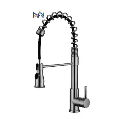 China Pull Out Spray Low Lead Deck Mounted Spring Faucet Mixer Tap Contemporary Pull Out Spring Kitchen Faucets Faucet for sale