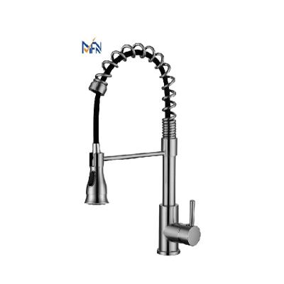 China Pull Out Spray Low Lead Deck Mounted Spring Faucet Mixer Tap Contemporary Pull Out Spring Kitchen Faucets Faucet for sale