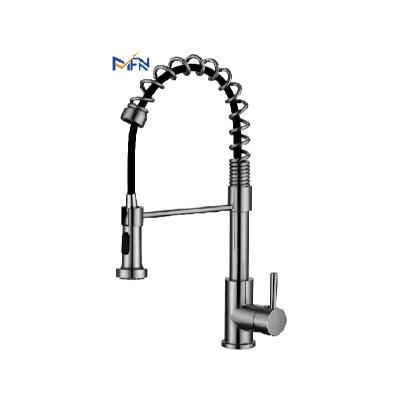 China Pull Out NEW Spray 2022 Design Spring Flexible Durable Luxurious Kitchen Faucet Pull Out Commercial Sink Faucet for sale