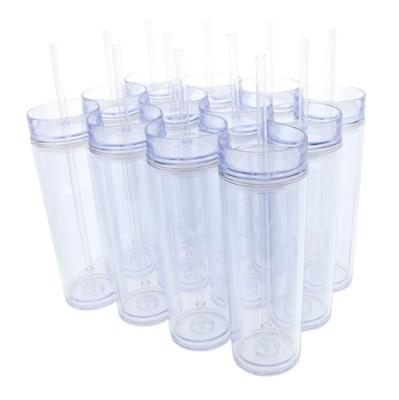 China Contemporary wholesale Various capacities 16oz 19oz 20oz 24oz double wall Insulated plastic acrylic skinny 19oz plastic cup with lid for sale