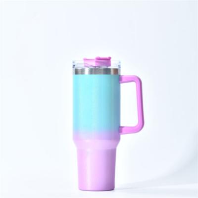 China Sustainable wholesale gradient shimmer holographic stainless steel vacuum insulated mugs blank sublimation 40oz shimmer glitter tumbler for sale