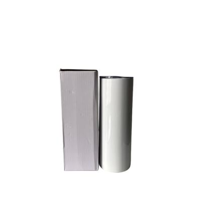 China Sustainable 20oz 600ml tall straight skinny Vacuum Insulated DIY sublimation blanks coffee tumbler With leakproof lid and straw for sale