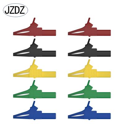 China JZDZ J.60039 Safety Banana Jack Gun Test Clip Brass Copper Plated Nickel Insert Insulation Safety Clip 4mm Large for sale
