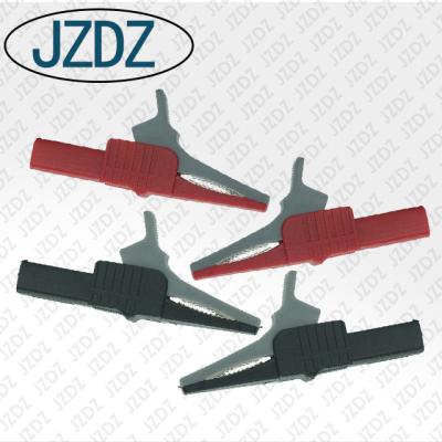 China New JZDZ J.60039*2 4mm Safety Banana Socket Gun Brass Color Matching Type Copper Nickel Insert Insulation Safety Clip Large for sale