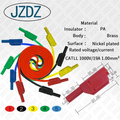China JZDZ J.70016 4mm Automotive Safety Double Banana Plug Male Test Leads (Can Be Stacked) for sale