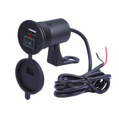 China Chargre Best Sell 12V/24V 15.5W Plug Waterproof Fast Car Charger Dual Touch Switch Motorcycle Usb Charger for sale