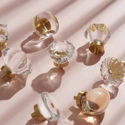 China CUCA Modern Crystal Glass Door Handle Bedroom Furniture Hardwares Drawer Knobs Pull Handles Crystal Rhinestone Furniture Handle for sale