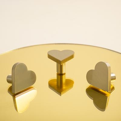 China Modern CUCA HOUSE Original Design Love Form Brushed Wardrobe Kids Room Brass Drawer Pulls and Knobs Brass Knobs for sale