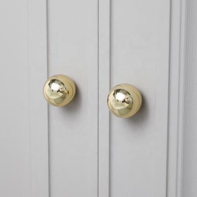 China HOME Modern Brass Color CUCA Round Ball Solid Brass Drawer Pull Knob With Single Hole Ball Knob Furniture Brass Cabinet Handle for sale