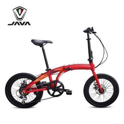 China JAVA ZELO Folding Bike 20 Inch 7 Speed Steel Factory In Double Disc Brake Aluminum Alloy City Folding Running Bicycle Mini for sale