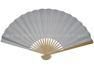 China White Paper Hand Fans / Bamboo Fans Wedding Favors WITH Rice Paper for sale