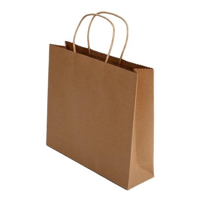 중국 Custom Recycled Materials Restaurant Food Delivery Take Out Tote Bag Design Your Own Logo Catering Flat Handle Carry Out Brown Kraft Paper Bag 판매용