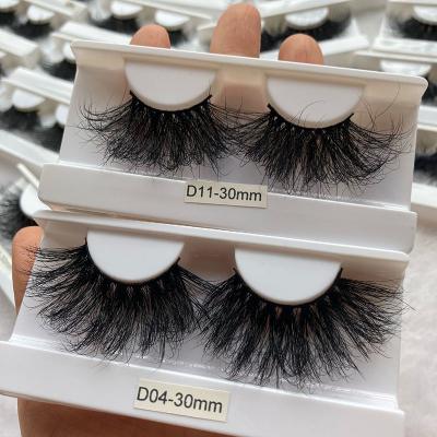 China Wholesale Full Volume And Private Label Faux Mink Lashes 30MM Long Fluffy Vegan Lashes for sale