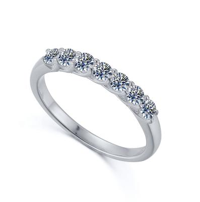 China Cute Brilliant Round Cut Seven Rings Jewelry 925 Sterling Silver Stackable Women Diamond Band Ring for sale
