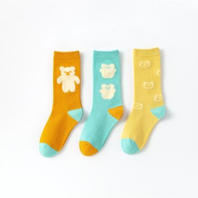 China Baby Socks Kids Knee High Socks Cozy Baby Organic Cotton Socks,Ice Cream Bear,Factory,High Quality for sale