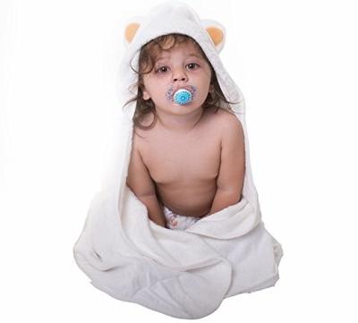 China High water absorption soft fabric kids white bamboo fiber bath towels baby wearable bath towel for sale