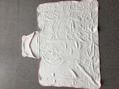 China Wholesale organic bamboo hooted baby bath towel large white embroidery kids cartoon bath towel with hood for sale
