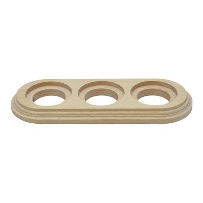 China Retro Vintage 3 Strip Exterior Mounted Wooden Frame For Porcelain Wall Switch And Socket for sale