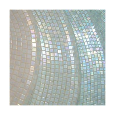 China CLASSIC 8mm Thickness Iridescent Crystal Glass Mosaic For Bathroom Backsplash for sale