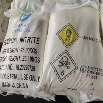 China NaNO2 Sodium Nitrite 25 KG / BAG Used as a Mordant for Fabric Dyeing for sale