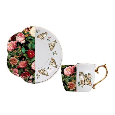China Sustainable Royal Besta Porcelain Espresso Cup Set Ceramic Cappuccino Coffee Cup And Saucer Set for sale