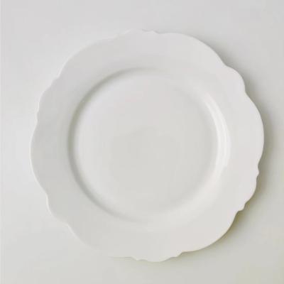 China Sustainable Besta DDP Shipping Cheap White Dining Bone China Steak Dish For Party for sale