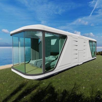China Modern Stylish Capsule House Hotel With Balcony Expandable Portable Luxury Mobile House for sale