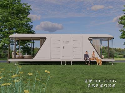 China 10 Tons Container Prefabricated Capsule House With Kitchen / Capsule Tiny House 11.5*3.2*3.2m for sale