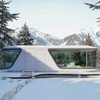 China Luxury Mobile Capsule Tiny House Villa Camping Caravan Bedroom Balcony for sale