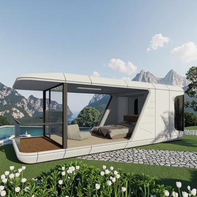 China Campeo portátil Casa de contenedores de cápsula Modular moderno exterior pequeño espacio Prefabricado Hotel móvil de playa en venta