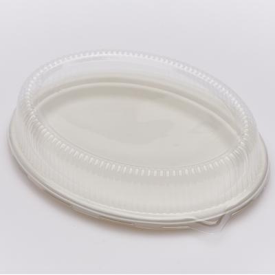 China Microwavable Disposable Sugarcane Bagasse Pulp Dish With Cover for sale