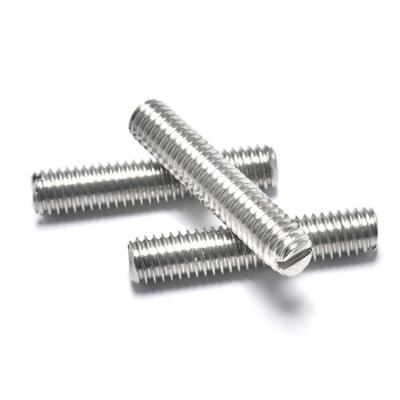 China Pan Oem Customized Ss 304 Stainless Steel Ss316 Worm Slotted Set Screws Hex Socket Set Screws With Flat Point for sale
