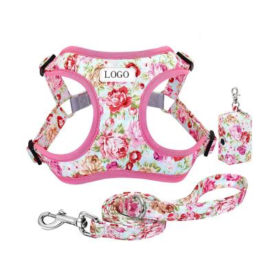 China Padded Dog Harness Set - Pink Cat Collars Vest Harnesses Leash Sets for sale