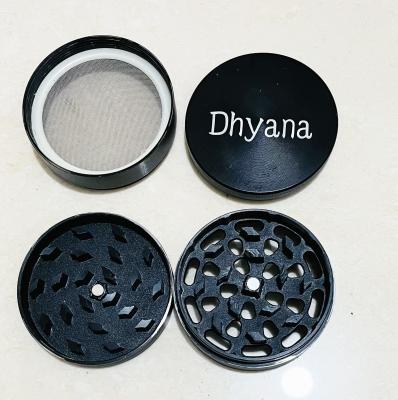 China Grinding Tobacco Stock Zinc Alloy 63 Mm 4-Layer Herb Grinder Tobacco Grinder With Custom Laser Engraved Logo for sale