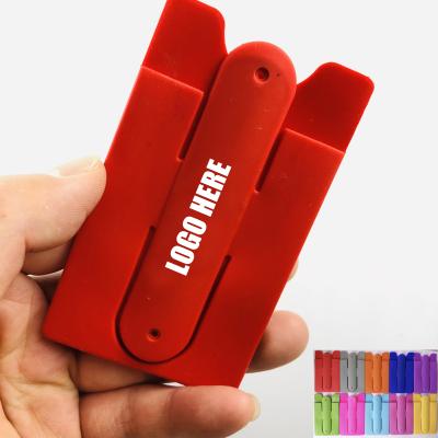 China Wholesale Custom Card Holders with Mobile Phone Holder, Multi-Use Universal Sticker Silicon Smartphone Rubber Sleeve 95*56*4mm for sale