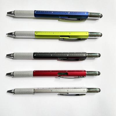 China Office & School Pen 5 in 1 Multi Function Ballpoint Pen for School, Office with Rubber, Spirit Level, Touch Screen Stylus and Screwdrivers for sale