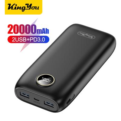 China Kingyou 20000mAh Power Bank USB-C Palladium Charger Quick Fast QC 3.0 Portable External Battery Charging Support For iPhone 11 Xiaomi MI 10 Powerbank for sale