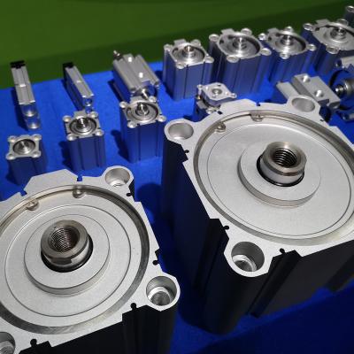 China Other SDA Series Large Aluminum Alloy Double Bore / Air Pneumatic Standard Compact Single Acting Thin Type Cylinder for sale